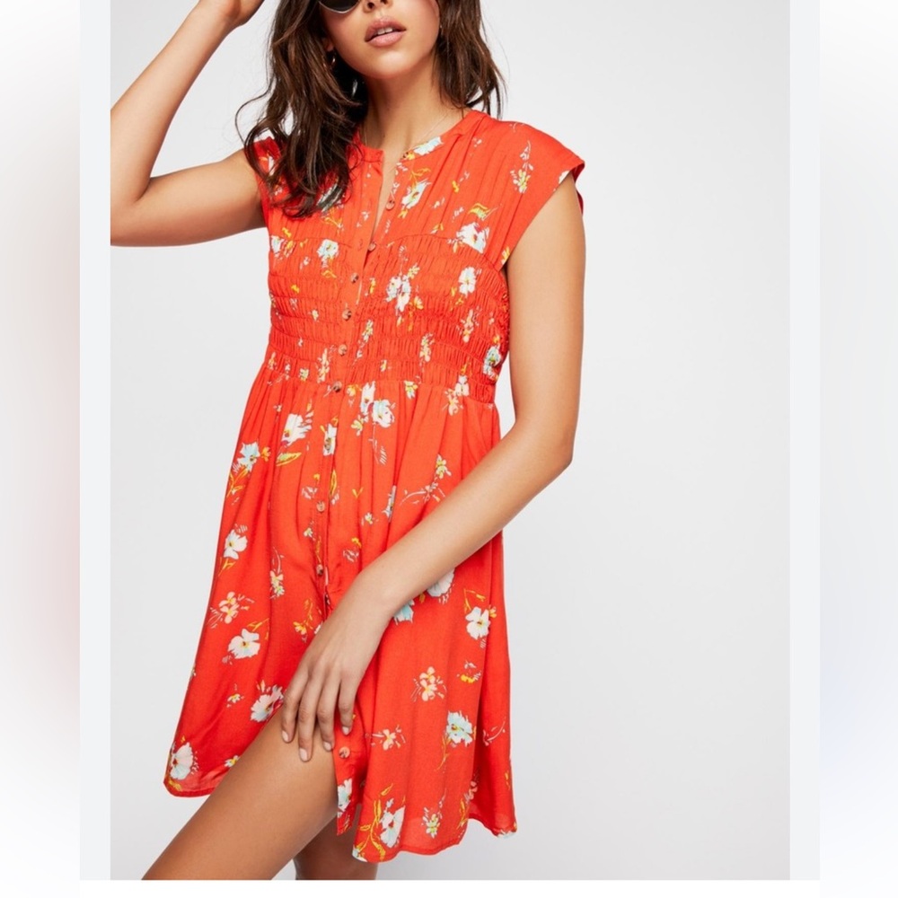 Free People Greatest Day Smocked Mini Dress